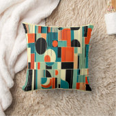 Mid Century Modern Abstract Decor Pillow クッション (ブランケット)