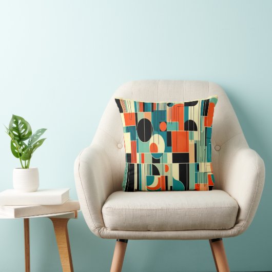 Mid Century Modern Abstract Decor Pillow クッション (椅子)