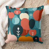 Mid-Century Modern Abstract Forest Pillow クッション (ブランケット)