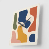 Mid-Century Modern Abstract Organic Shapes Square スクエア壁時計 (傾斜)