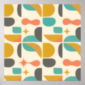 Mid Century Modern Abstract Pattern ポスター (正面)