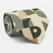 Mid Century Modern Abstract Pattern Sage Green ネクタイ (ロール)