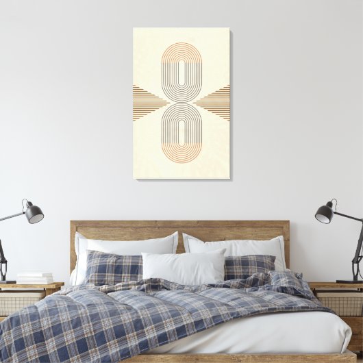 Mid-Century Modern Abstract Wall Art  キャンバスプリント (インサイチュ (寝室))