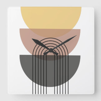 Mid Century Modern Acrylic Wall Clock スクエア壁時計