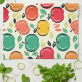 Mid-Century Modern Apple Retro Orchard キッチンタオル (折り畳み)