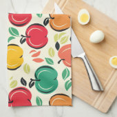 Mid-Century Modern Apple Retro Orchard キッチンタオル (四つ折り)