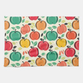 Mid-Century Modern Apple Retro Orchard キッチンタオル (横)