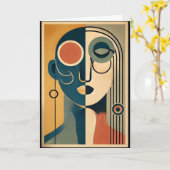 Mid Century Modern Art Abstract Nonconforming カード (黄色い花)