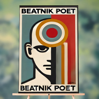 Mid Century Modern Art Beatnik Poet アクリルサイン