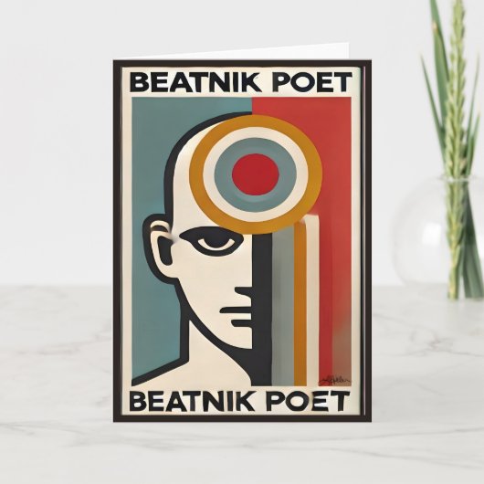 Mid Century Modern Art Beatnik Poet カード (正面)