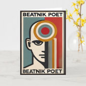 Mid Century Modern Art Beatnik Poet カード (黄色い花)