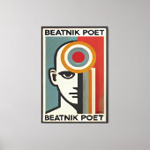 Mid Century Modern Art Beatnik Poet キャンバスプリント (正面)