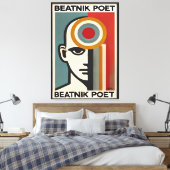 Mid Century Modern Art Beatnik Poet キャンバスプリント (インサイチュ (寝室))
