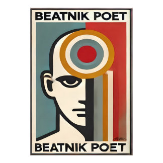 Mid Century Modern Art Beatnik Poet フォトプリント
