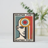 Mid Century Modern Art Beatnik Poet ポストカード (スタンド正面)