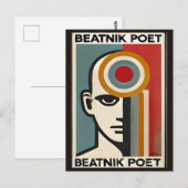 Mid Century Modern Art Beatnik Poet ポストカード (正面/裏面)