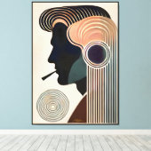 Mid Century Modern Art Contemplation キャンバスプリント (インサイチュ (ウッドフロア))