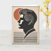 Mid Century Modern Art He Follows The Sun カード (黄色い花)