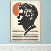 Mid Century Modern Art He Follows The Sun キャンバスプリント (インサイチュ (ウッドフロア))