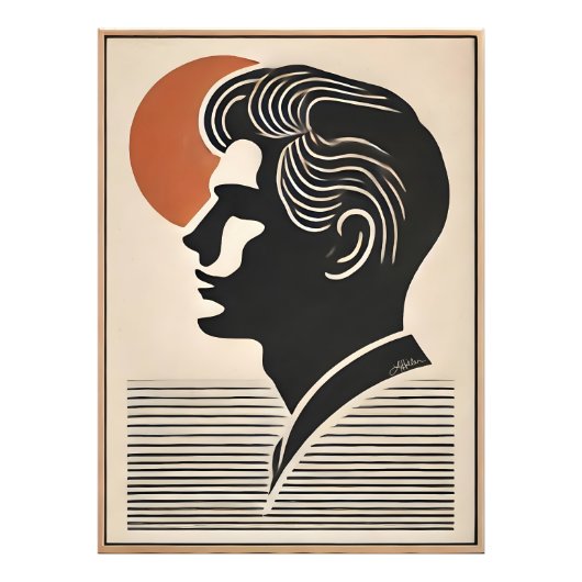 Mid Century Modern Art He Follows The Sun フォトプリント (正面)