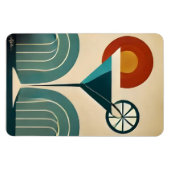 Mid Century Modern Art Mountain Sunrise Martini マグネット (横)