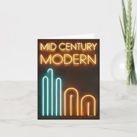 Mid Century Modern Art Neon Sign Design カード (正面)