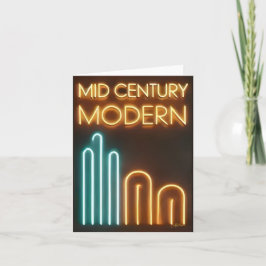 Mid Century Modern Art Neon Sign Design カード