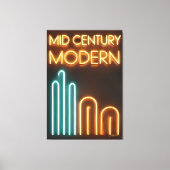Mid Century Modern Art Neon Sign Design キャンバスプリント (正面)