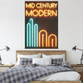 Mid Century Modern Art Neon Sign Design キャンバスプリント (インサイチュ (寝室))