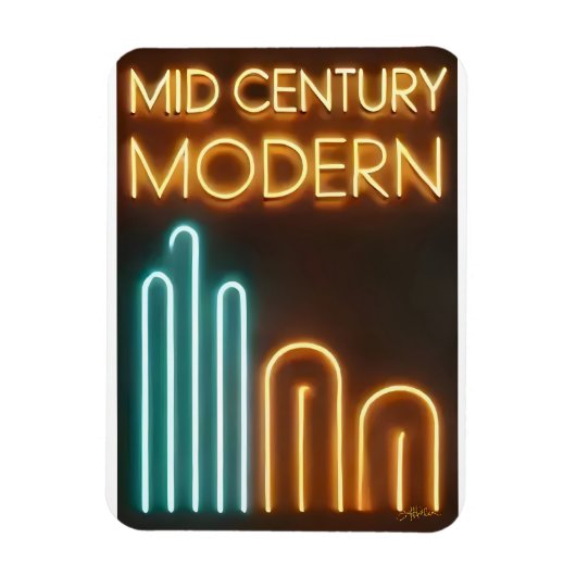 Mid Century Modern Art Neon Sign Design マグネット (縦)