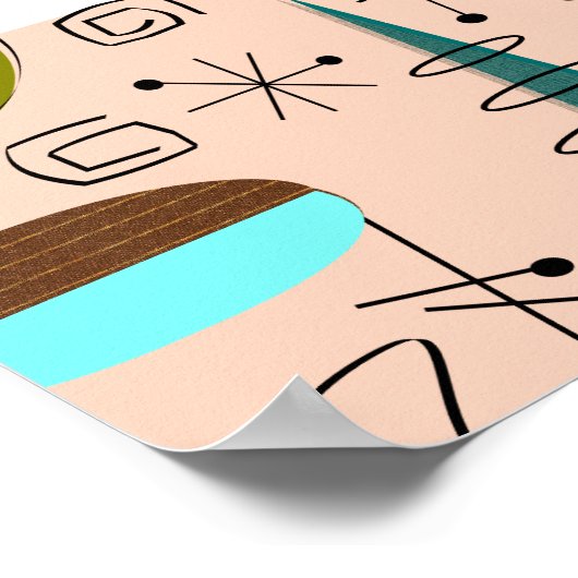 Mid-Century Modern Art Poster Half Moons 6 ポスター (角)