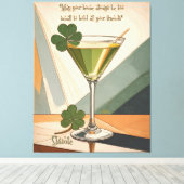 Mid Century Modern Art Shamrock Martini Sláinte!  キャンバスプリント (インサイチュ (ウッドフロア))