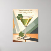 Mid Century Modern Art Shamrock Martini Sláinte!  キャンバスプリント (正面)