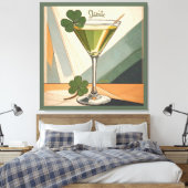 Mid Century Modern Art Shamrock Martini Sláinte! キャンバスプリント (インサイチュ (寝室))