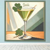 Mid Century Modern Art Shamrock Martini Sláinte! キャンバスプリント (インサイチュ (ウッドフロア))