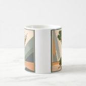 Mid Century Modern Art Shamrock Martini Sláinte! コーヒーマグカップ (中央)