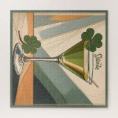 Mid Century Modern Art Shamrock Martini Sláinte!  ジグソーパズル (横)