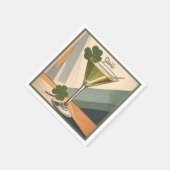 Mid Century Modern Art Shamrock Martini Sláinte!  スタンダードカクテルナプキン (角)