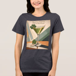 Mid Century Modern Art Shamrock Martini Sláinte!  トライブレンドＴシャツ