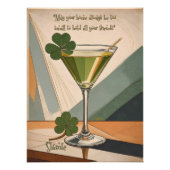 Mid Century Modern Art Shamrock Martini Sláinte!  ポスター (正面)