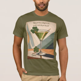 Mid Century Modern Art Shamrock Martini Sláinte!  Tシャツ