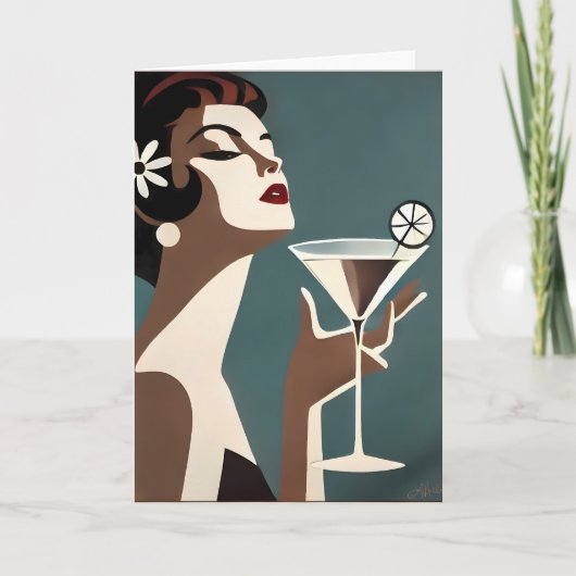 Mid Century Modern Art The Martini DIva カード (正面)