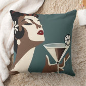 Mid Century Modern Art The Martini DIva クッション (ブランケット)