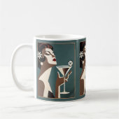 Mid Century Modern Art The Martini DIva コーヒーマグカップ (左)
