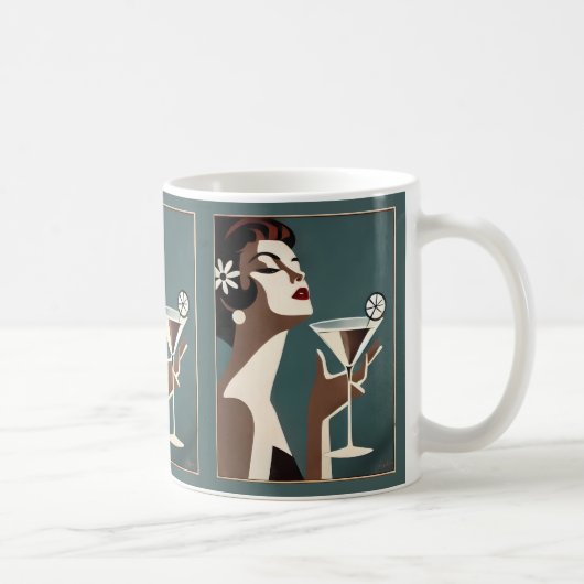 Mid Century Modern Art The Martini DIva コーヒーマグカップ (右)