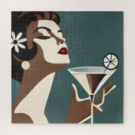 Mid Century Modern Art The Martini DIva ジグソーパズル
