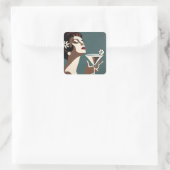 Mid Century Modern Art The Martini DIva スクエアシール (バッグ)