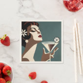 Mid Century Modern Art The Martini DIva スタンダードカクテルナプキン (インサイチュ)