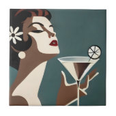 Mid Century Modern Art The Martini DIva タイル (正面)