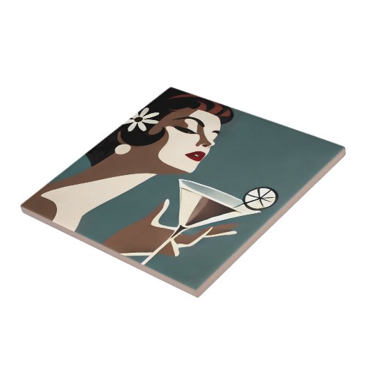 Mid Century Modern Art The Martini DIva タイル (側面)